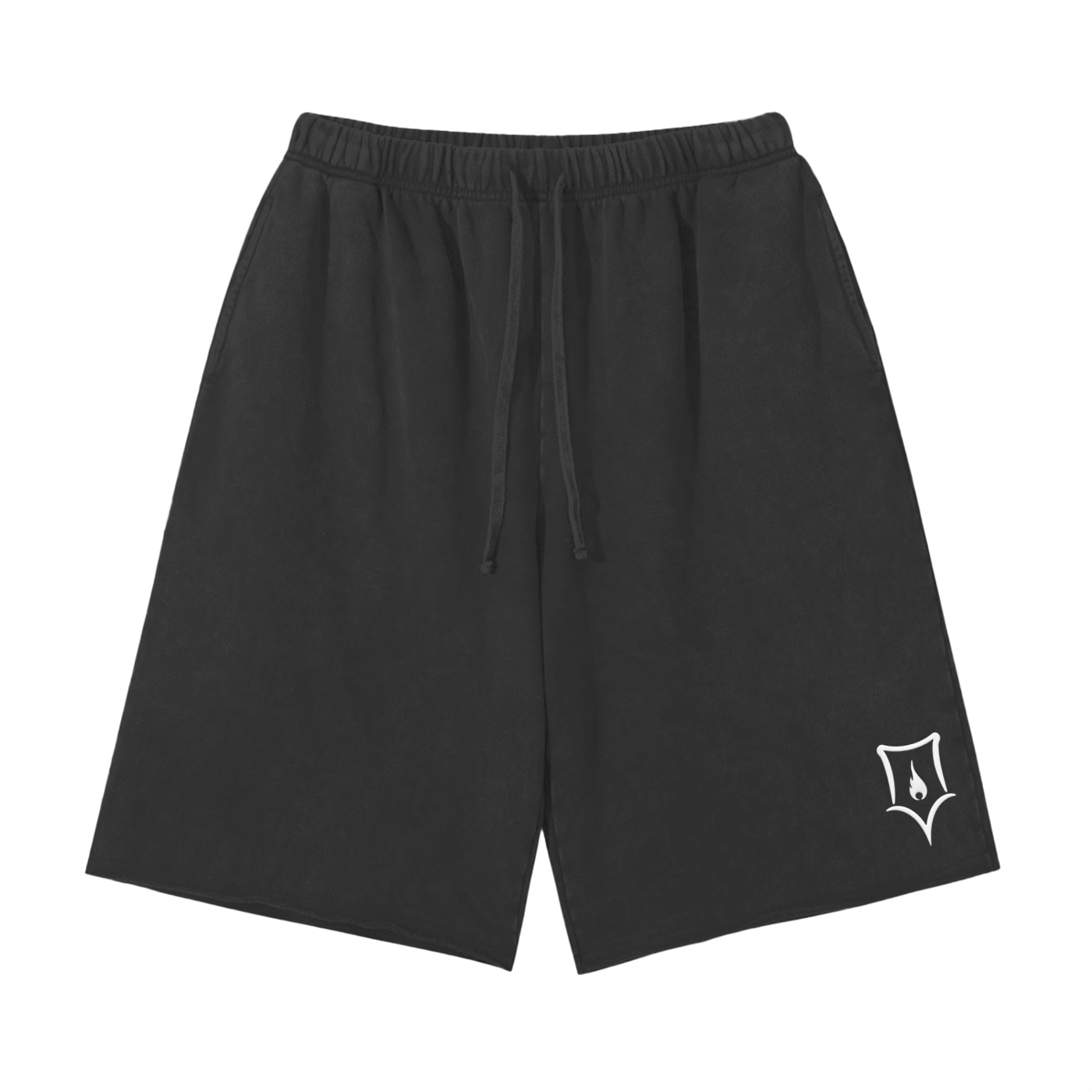 Snow Washed Raw Hem Shorts