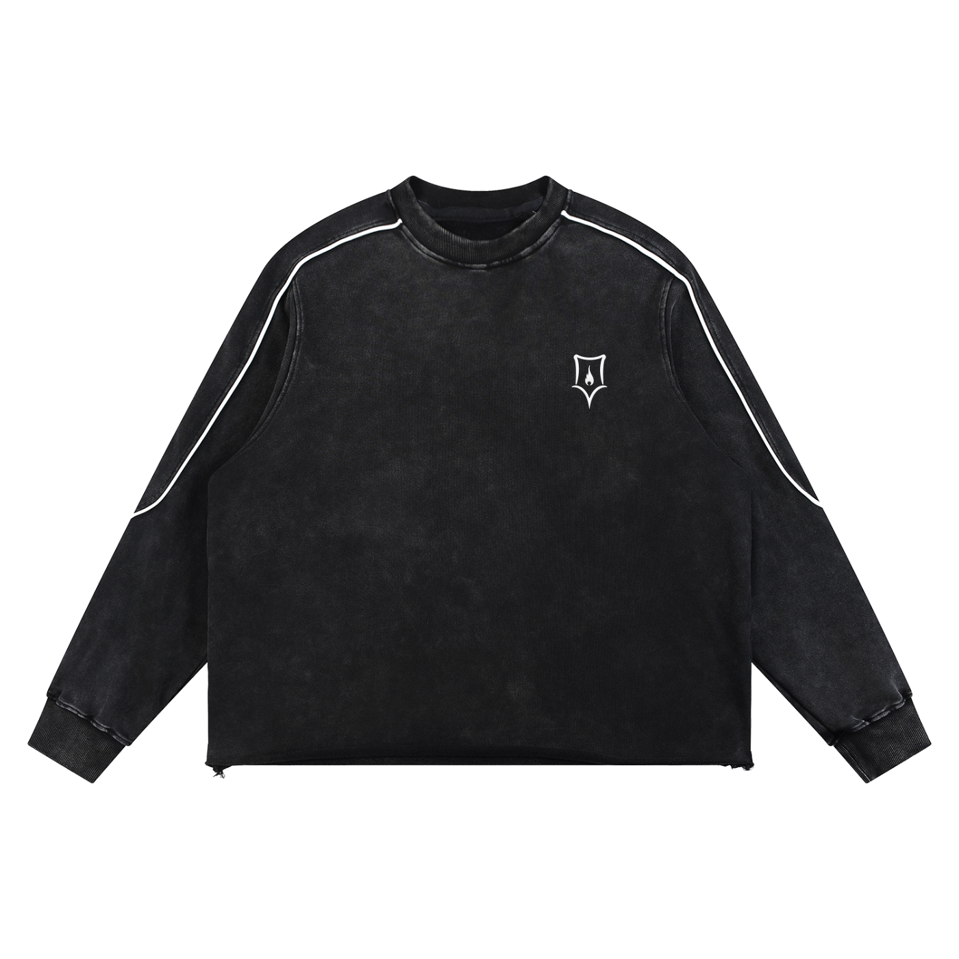 Mineral Wash Piping Raw Hem Sweatshirt